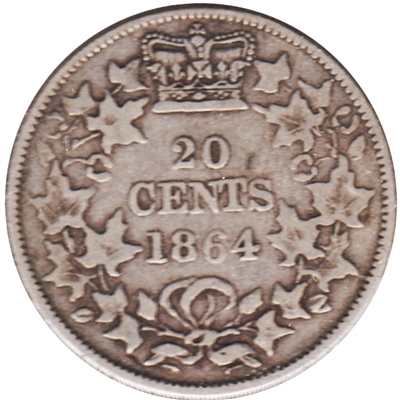 1864 New Brunswick 20-cents Fine (F-12) $