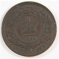 1864 Tall 6 New Brunswick 1-cent Extra Fine (EF-40) $