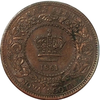 1861 Nova Scotia 1/2 Cent AU-UNC (AU-55) $