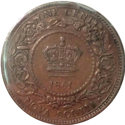 1861 Small Bud Nova Scotia 1-cent EF-AU (EF-45) $