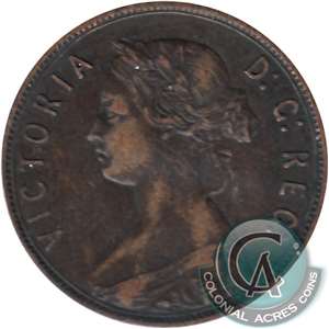 1865 Newfoundland 1-cent Fine (F-12)