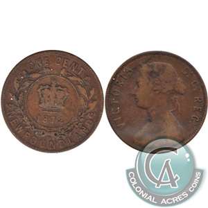1872H Newfoundland 1-cent Very Good (VG-8)