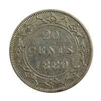 1880 Newfoundland 20-cents Extra Fine (EF-40) $