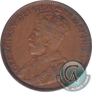 1917C Newfoundland 1-cent F-VF (F-15)