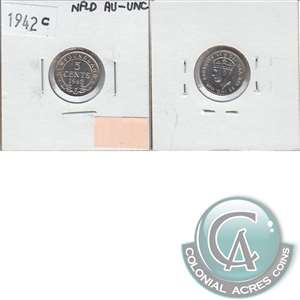 1942C Newfoundland 5-cents AU-UNC (AU-55)