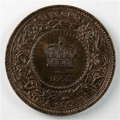 1861 Large Bud Nova Scotia 1-cent AU-UNC (AU-55) $