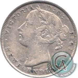 1872H Newfoundland 20-cents Fine (F-12)