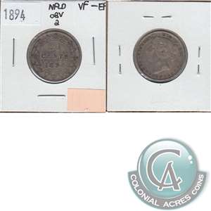 1894 Obv. 2 Newfoundland 20-cents VF-EF (VF-30) $