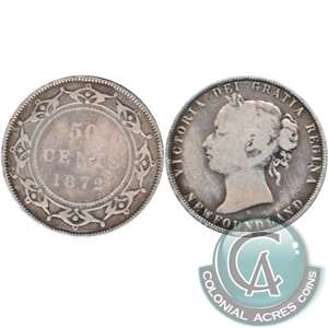 1872H Newfoundland 50-cents Good (G-4)