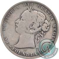 1876H Newfoundland 50-cents Very Good (VG-8) $