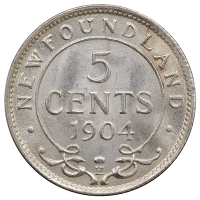1904H Newfoundland 5-cents Brilliant Uncirculated (MS-63) $