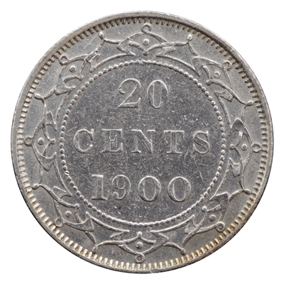 1900 Newfoundland 20-cents Almost Uncirculated (AU-50) $