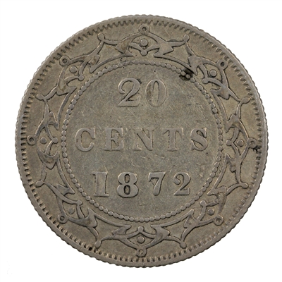 1872H Newfoundland 20-cents Very Fine (VF-20) $