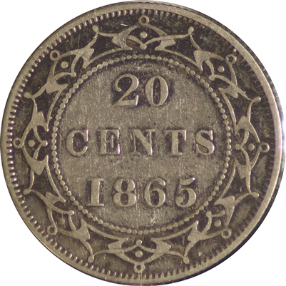 1865 Newfoundland 20-cents Very Fine (VF-20)