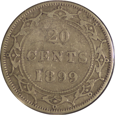 1899 Hook 99 Newfoundland 20-cents Very Fine (VF-20) $
