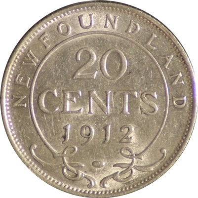 1912 Newfoundland 20-cents EF-AU (EF-45) $