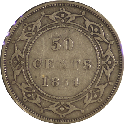 1874 Newfoundland 50-cents F-VF (F-15) $