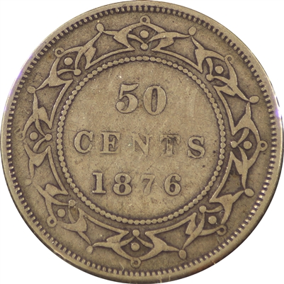 1876H Newfoundland 50-cents F-VF (F-15) $