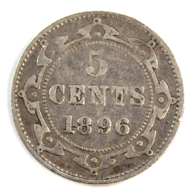 1896 Newfoundland 5-cents Fine (F-12)