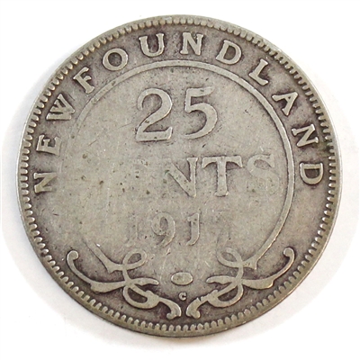 1917C Newfoundland 25-cents Good (G-4)