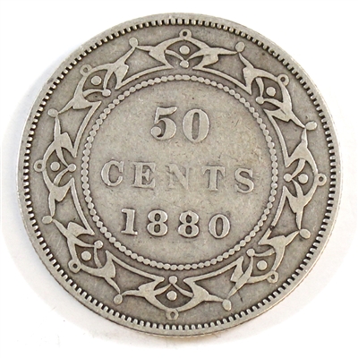 1880 Newfoundland 50-cents Fine (F-12) $