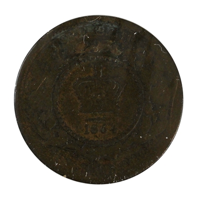 1864 Short 6 New Brunswick 1-cent Poor