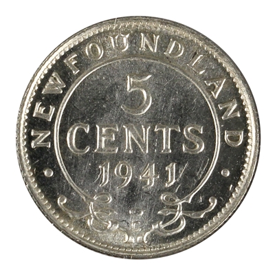 1941C Newfoundland 5-cents Uncirculated (MS-60) Cameo