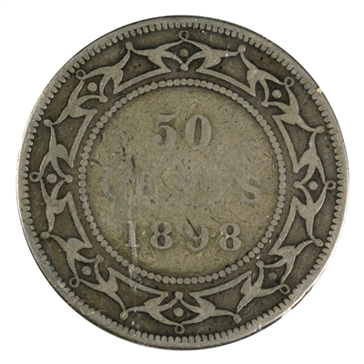 1898 Obv. 2, Small W Newfoundland 50-cents About Good (AG-3)