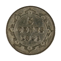 1881 Newfoundland 5-cents Very Fine (VF-20)