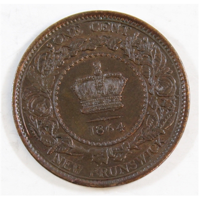 1864 Short 6 New Brunswick 1-cent AU-UNC (AU-55) $