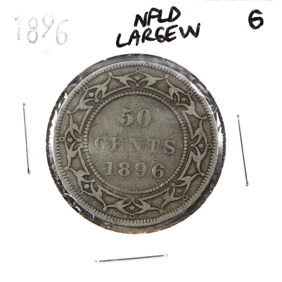 1896 Obv. 1 Large W Newfoundland 50-cents Good (G-4)