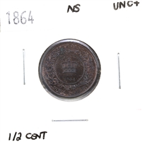 1864 Nova Scotia 1/2 Cent UNC+ (MS-62) $