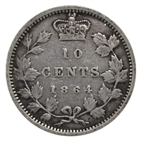 1864 New Brunswick 10-cents F-VF (F-15) $