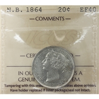1864 New Brunswick 20-cents ICCS Certified EF-40