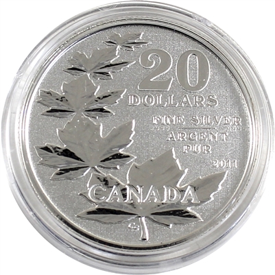 2011 Canada $20 Five Maples ($20 for $20 #1) Fine Silver (No Tax) Capsule Only