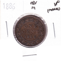 1886 Obv. 1a Canada 1-cent Very Fine (VF-20) Marks