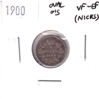 1900 Oval 0's Canada 5-cents VF-EF (VF-30) Nicks