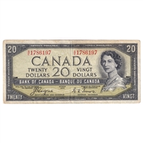 BC-33a 1954 Canada $20 Coyne-Towers, Devil's Face, F-VF (Soiling)