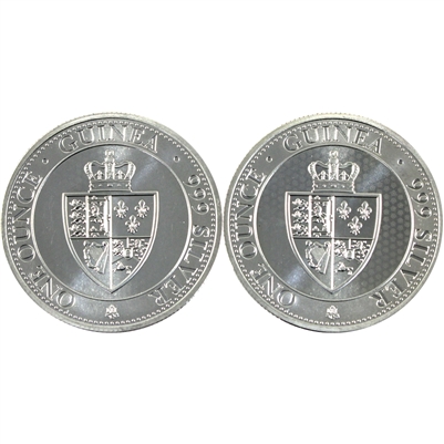 Pair of 2019 St. Helena &pound;1 East India Company Guinea 1oz .999 Silver, 2Pcs (No Tax)