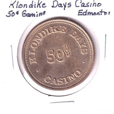 Klondike Days Casino, Edmonton, Alberta, 50-cent Gaming Token