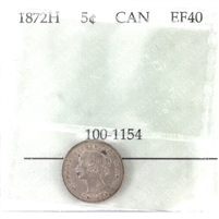 1872H Canada 5-cents Prestige Certified EF-40
