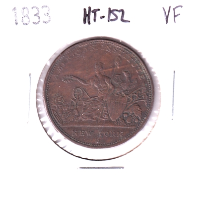 1833 USA Robinson's Buttons Hard Times Token, HT-152, Very Fine (VF-20)
