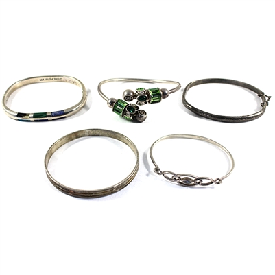Lot of 5x Sterling Silver Cuffs or Bracelets, 104.4 Grams Including Any Stones, 5Pcs