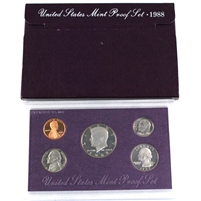 1988S United States Mint Proof Set (Toned, light wear on sleeve, case may have scuffs)