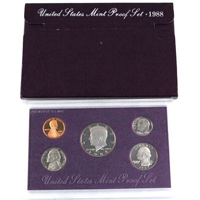1988S United States Mint Proof Set (Toned, light wear on sleeve, case may have scuffs)