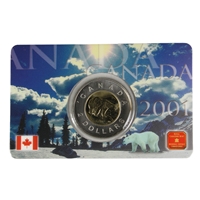 2001 Polar Bear Canada $2 Coin in Card Issued by the RCM