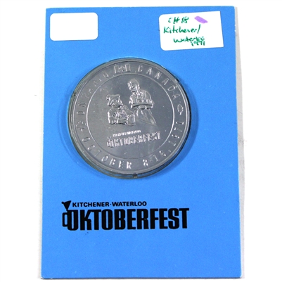 1971 Kitchener-Waterloo Oktoberfest Aluminum Medallion in Card