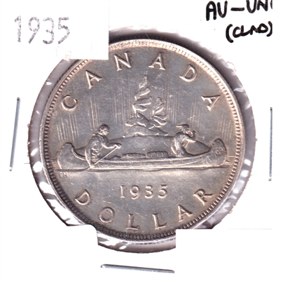 1935 Canada Dollar AU-UNC (AU-55) Scratched, cleaned, or impaired