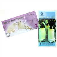 Pair of 2011 & 2012 Arctic & Antarctic Souvenir Notes with Cute Foxes & Penguins, 2Pcs