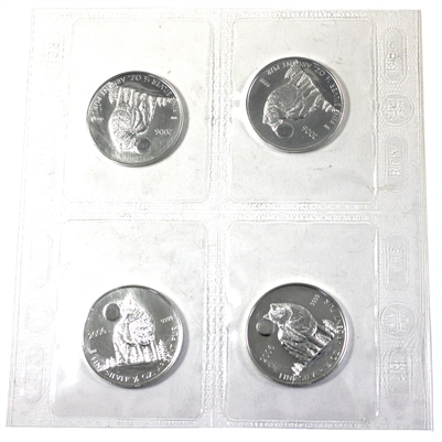 Lot of 4x 2006 Canada $1 Wolf 1/2oz .9999 Silver, 4Pcs Sealed Together (No Tax)